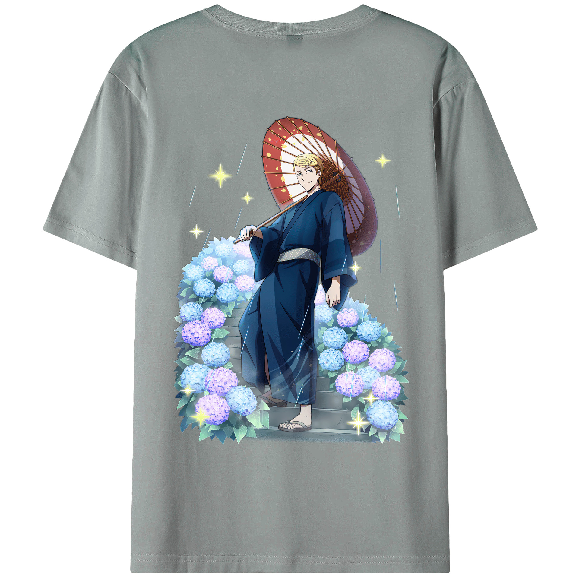 （画像用） 文豪ストレイドッグス Bungo Stray Dogs 綿100％ メンズ半袖Tシャツ（バックプリント） 通気性